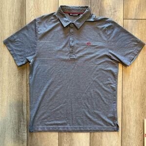 Travis Mathew Men’s Large Denim Blue Polo Shirt Casual Comfort